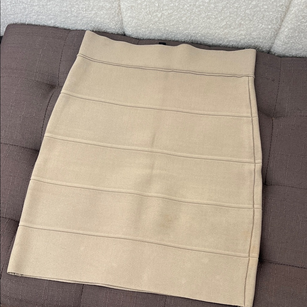 BCBG Classic Khaki Bandage Mini Skirt ~ XS